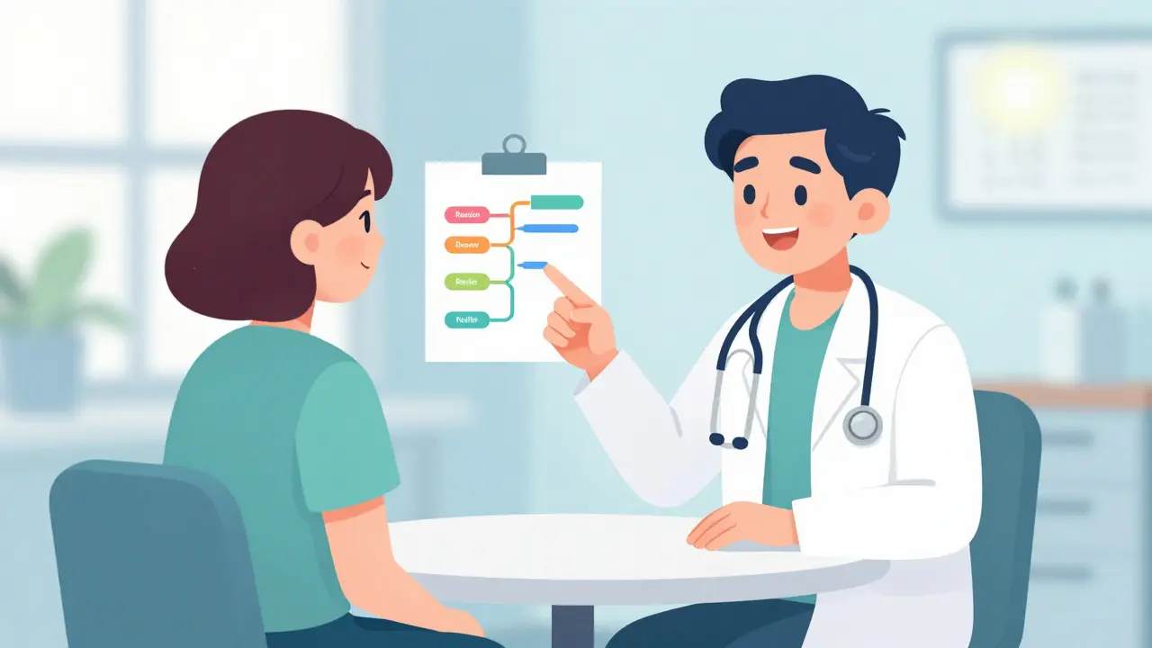 Patient and doctor discussing a treatment plan for insulin allergies.