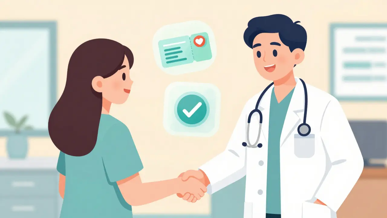 Doctor and patient discussing safe, affordable fertility options