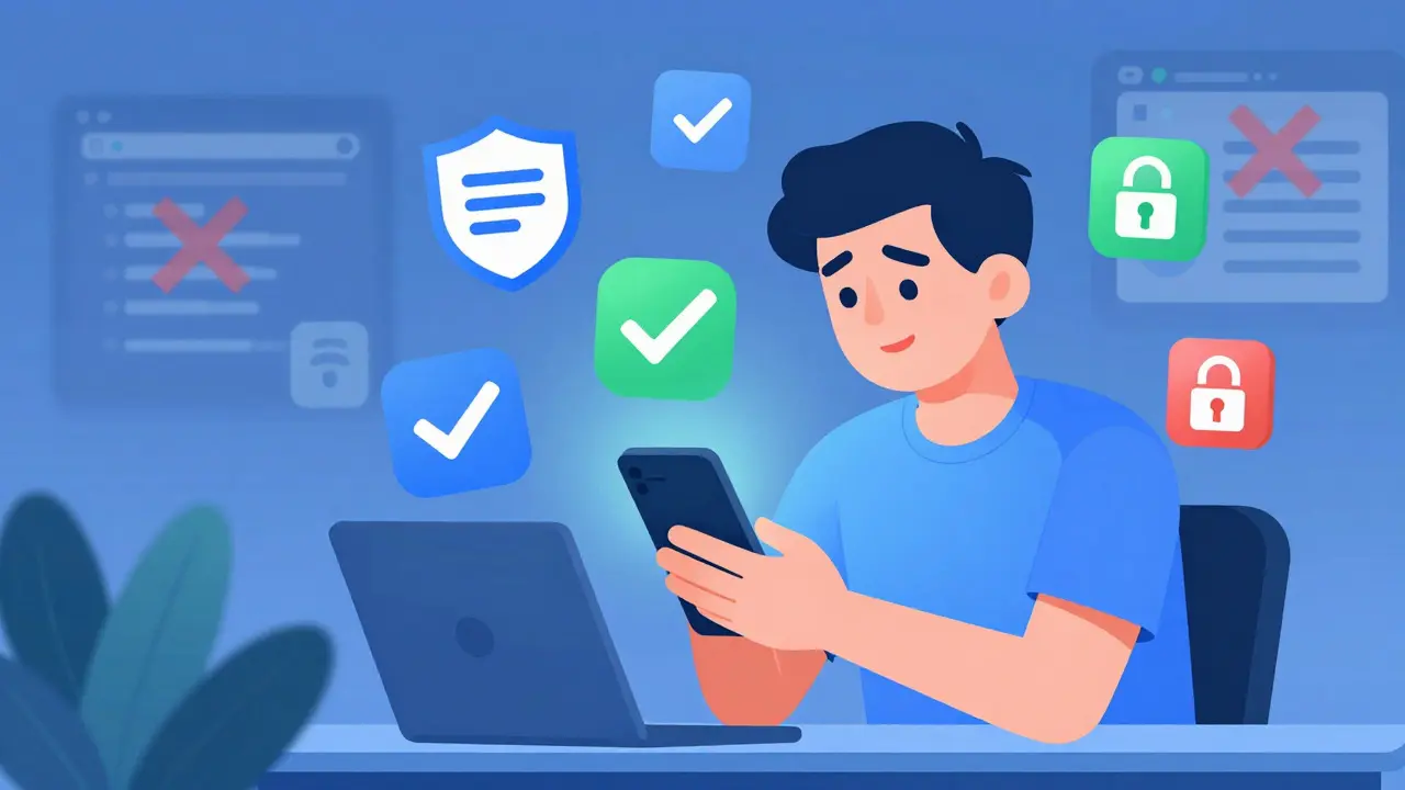 Person using smartphone to find safe online pharmacy deals