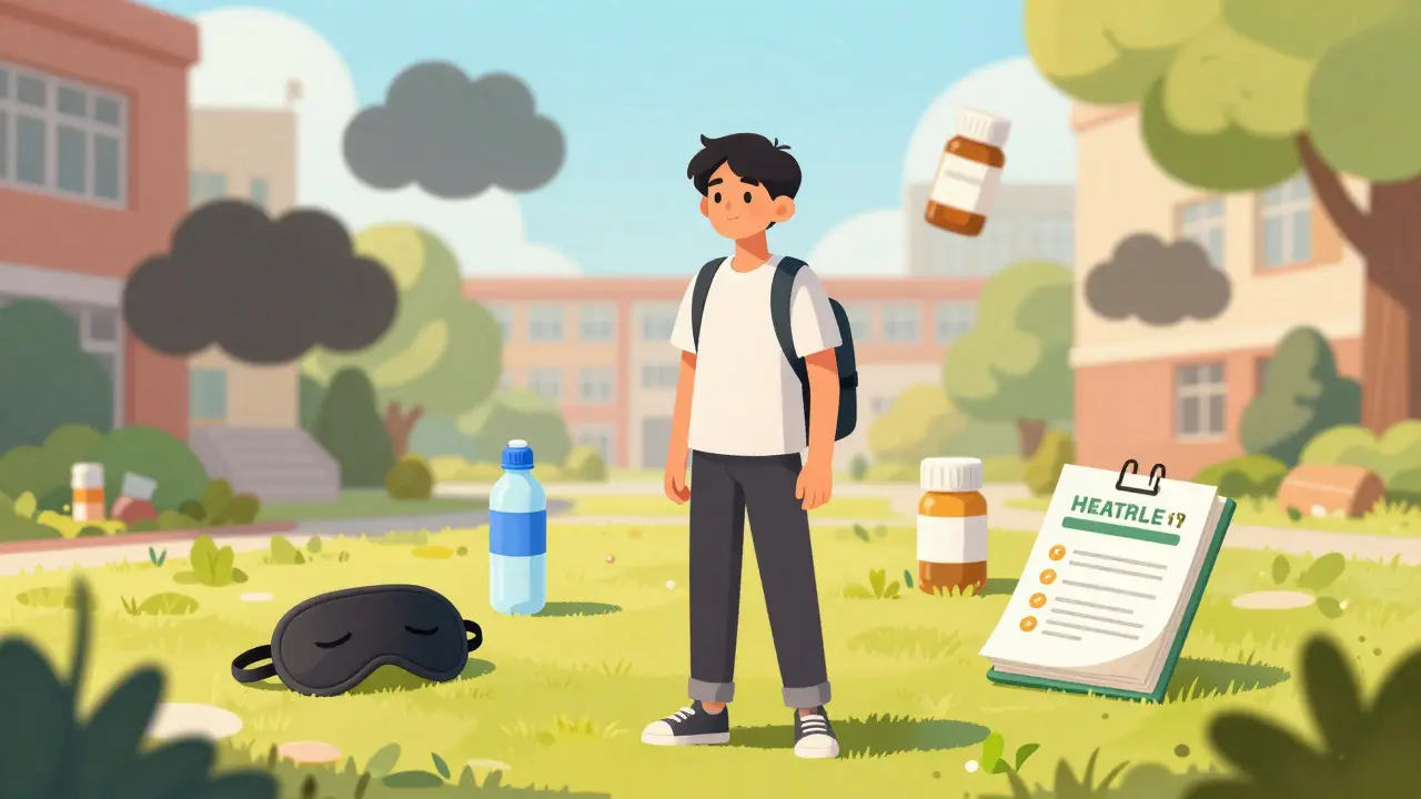 Student choosing healthy habits over drug misuse on campus.