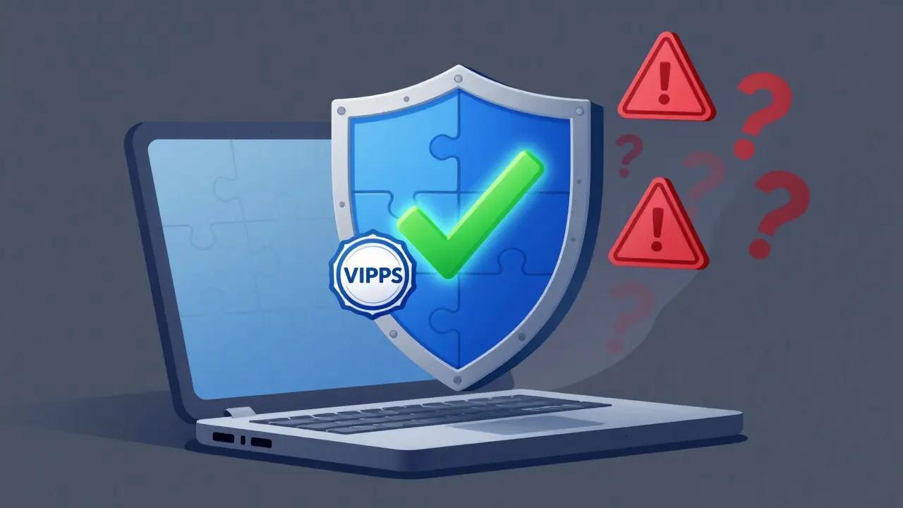 Illustration of safety shield protecting against fake online pharmacies