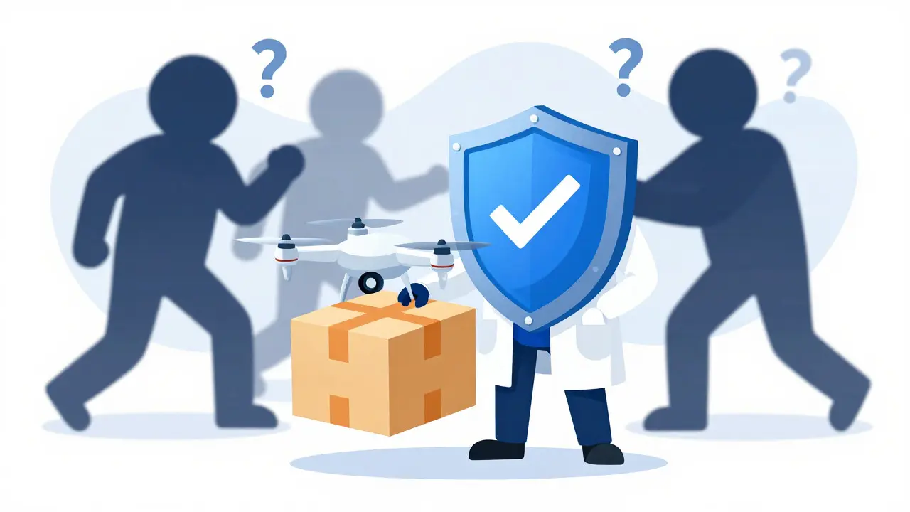 Shield protecting medicine delivery from fake pharmacies